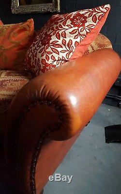 398. Large Chesterfield Vintage Tetrad 2 Seater leather Sofa rrp £1850