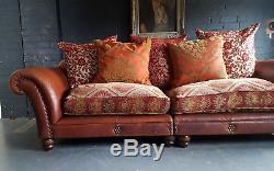 399. Large Chesterfield Vintage Tetrad 3 Seater leather Sofa rrp £2150