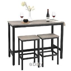 3PC Bar Table and Stools Kitchen Breakfast Dining Room Furniture LBT015B02