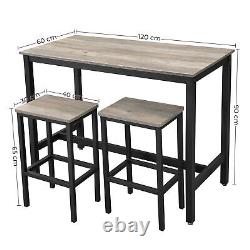 3PC Bar Table and Stools Kitchen Breakfast Dining Room Furniture LBT015B02