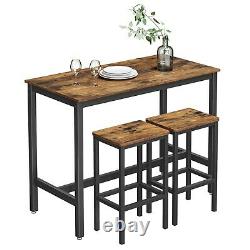 3PC Bar Table and Stools Kitchen Breakfast Dining Room Furniture Vintage LBT15X