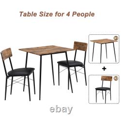 3/4pcs Industrial Dining Table Chairs Bench Set Vintage Retro Kitchen Furniture