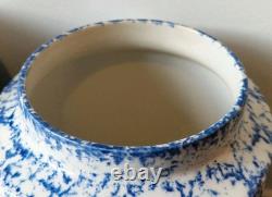 3 Arthur Wood Vintage Spongeware Kitchen Storage Canister Jars SAXONY Blue White