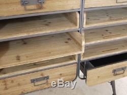 3 Columns Industrial Cabinet 6 Drawers And 9 Sliding Shelves Storage Cupboard