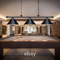 3 Light Pool Table Light Vintage Retro Kitchen Island Pendant Light Matte Black