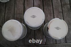3 Vintage French Enamel Kitchen Canisters Made by Japy 1930s