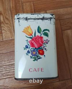 3 Vintage Retro Antique French Kitchen Nesting Enamel Cannisters Metal Art Decor