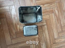 3 Vintage Retro Antique French Kitchen Nesting Enamel Cannisters Metal Art Decor