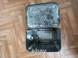 3 Vintage Retro Antique French Kitchen Nesting Enamel Cannisters Metal Art Decor