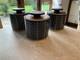 3 X Lovely Orla Kiely Ceramic Blue/grey Stem Storage Jars. See My Others