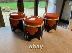 3 x Orla Kiely Ceramic Storage /Tea, Coffee, Sugar Jars. Check out my others