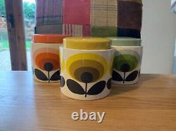 3 x Orla Kiely Ceramic Storage /Tea, Coffee, Sugar Jars. Check out my others