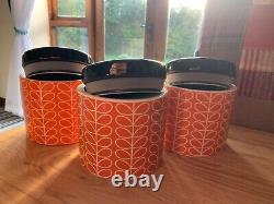 3 x Orla Kiely Ceramic Storage /Tea, Coffee, Sugar Jars. Check out my others