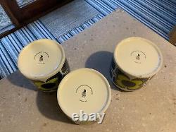 3 x Orla Kiely Ceramic Storage /Tea, Coffee, Sugar Jars. Check out my others