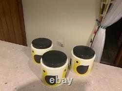 3 x Orla Kiely Ceramic Storage /Tea, Coffee, Sugar Jars. Check out my others