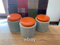 3 x Orla Kiely Ceramic Storage /Tea, Coffee, Sugar Jars. Check out my others