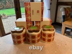 3 x Orla Kiely Ceramic jars Tea, Coffee, Sugar Jars. Check out my othersNEW