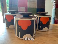 3 x Orla Kiely Elephant Ceramic Storage /Tea/Coffee/Sugar Jars. SEE MY OTHERS