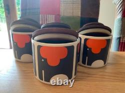 3 x Orla Kiely Elephant Ceramic Storage /Tea/Coffee/Sugar Jars. SEE MY OTHERS