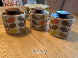 3 x Orla Kiely Multistem storage jars/ Tea/Coffee/Sugar CHECK OUT MY OTHERS