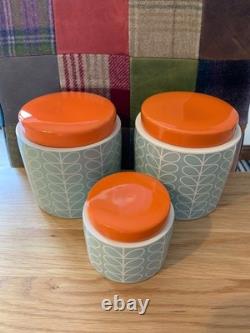 3 x Orla Kiely StemCeramic Storage /Tea/Coffee/Sugar Jars. SEE MY OTHERS