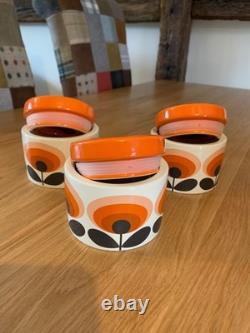 3 x Rare Orla Kiely 70's Stem Tea, Coffee, Sugar/trinket pots SEE MY OTHERS