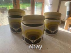 3 x Rare Orla Kiely 70's flower stem Ceramic Storage Jars. CHECK OUT MY OTHERS
