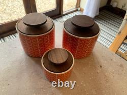 3 x Rare Orla Kiely Orange Stem Tea/Coffee/Sugar Jars SEE MY OTHERS