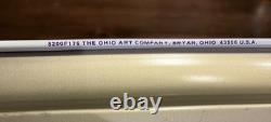 3pc Ohio Art Co. MOD Snail Flower Metal Tray Set Vintage MCM RETRO kitchen Decor