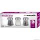 3pc Stainless Steel Tea Coffee Sugar Canister Retro Kitchen Glass Jar Storage
