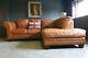 4013. Chesterfield Vintage Tan 3 Seater Leather Club Corner Suite Courier Av