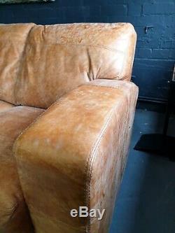 4022. Chesterfield Vintage Light tan 4 Seater Leather Club Corner suite courier
