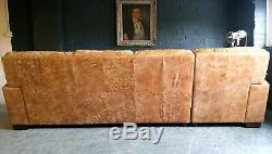 4022. Chesterfield Vintage Light tan 4 Seater Leather Club Corner suite courier