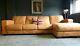 4023. Chesterfield Vintage Light Tan 4 Seater Leather Club Corner Suite Courier