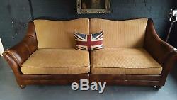 403. Large Chesterfield Vintage John Lewis 3 Seater leather Sofa rrp £1900
