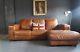 421 Chesterfield Leather Vintage & Distressed 3 Seater Corner Sofa Tan Courier
