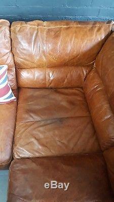 424 Chesterfield vintage 3 seater leather tan Club brown Corner suite courier av