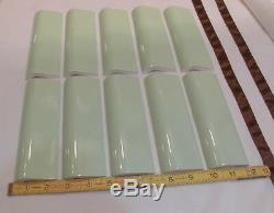 42 pcs. Vintage Apple Green Ceramic Mudd Bullnose Tiles by Robertson Co. NOS