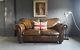 439 Laura Ashley Vintage 2 Seater Leather Sofa Club Chesterfield Courier Av