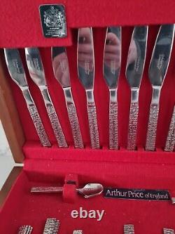 44 X Vintage Retro Arthur Price Cascade Cutlery Wooden Box Mcm