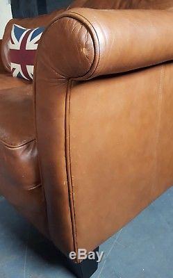 453 Chesterfield Tan Vintage 2 Seater Brown Leather Club courier av