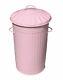 46 Litre Pink Metal Steel Kitchen Bin Retro Vintage Home Rubbish Waste Dustbin