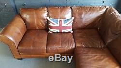 471 Chesterfield vintage 3 seater leather Club brown Corner suite courier av