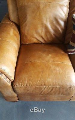 491 Chesterfield Leather vintage & distressed 3 Seater Sofa tan brown Courier av
