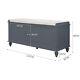 4ft Upholstered Wood Storage Ottoman Chest Seat Bench Blanket Bedding Trunk Box