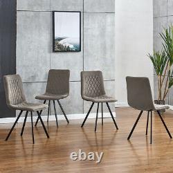 4Pcs Velvet Dining Chairs Metal Leg Padded Dining Room Kitchen Office/Commercial