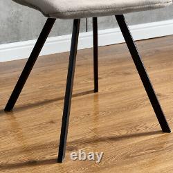 4Pcs Velvet Dining Chairs Metal Leg Padded Dining Room Kitchen Office/Commercial