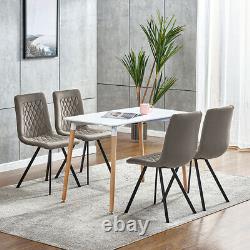 4Pcs Velvet Dining Chairs Metal Leg Padded Dining Room Kitchen Office/Commercial
