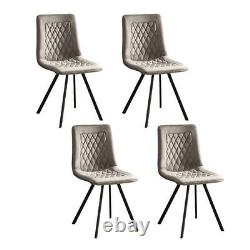 4Pcs Velvet Dining Chairs Metal Leg Padded Dining Room Kitchen Office/Commercial