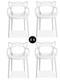 4x Master Style Bar Cafe Bistro Patio Garden Kitchen Restaurant Dining Chairs Wh